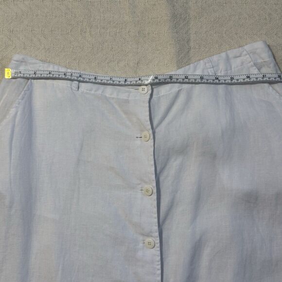 Autograph New York Women’s White Linen Button Front Skirt Size 12 100% Linen - Picture 9 of 12